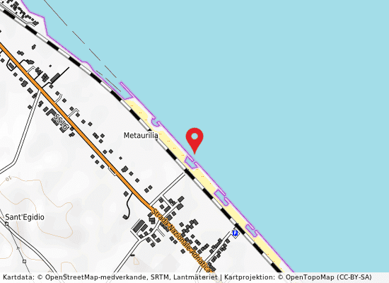 Metaurilia strada a mare c/o chiesa på kartan