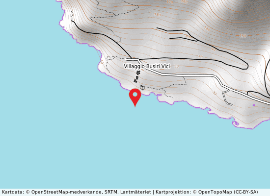 Punta rossa på kartan