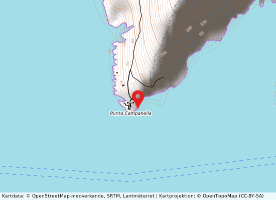 Punta campanella på kartan