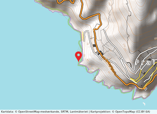 Praiano på kartan