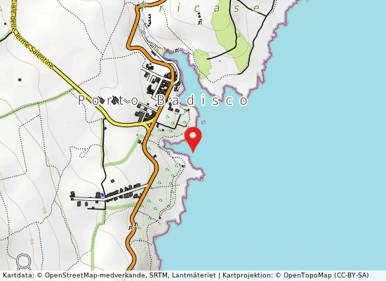 Porto badisco-attracco barche på kartan