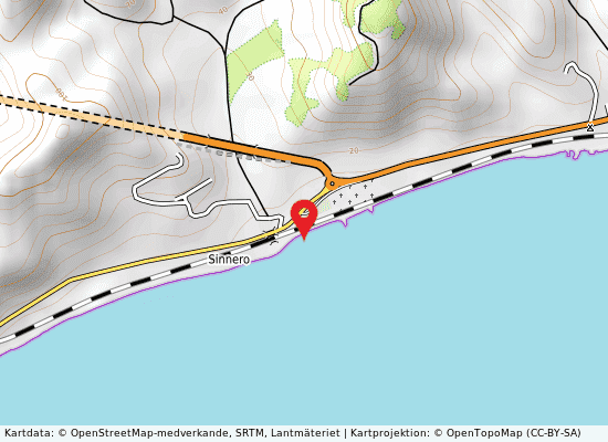 200 m d sinnero på kartan