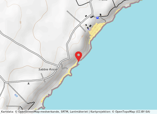 1 km s fratte på kartan