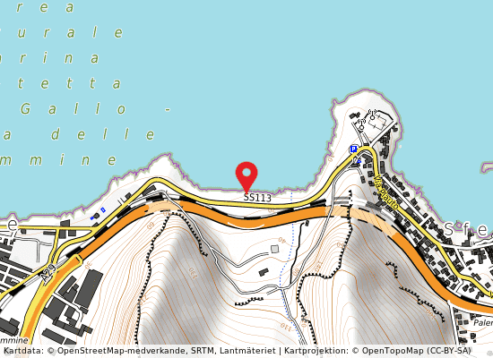 Sferracavallo loc. la cala på kartan