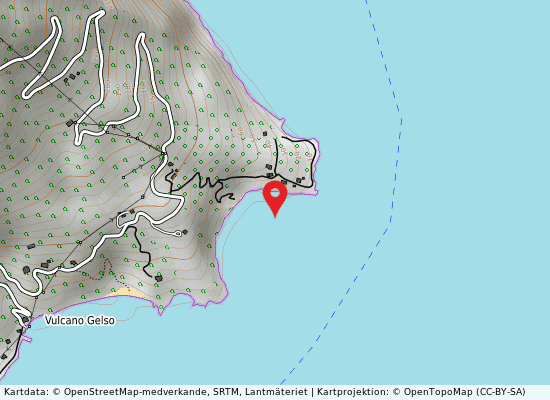 Vulcano spiaggia pennata på kartan