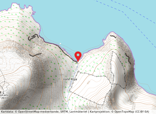 Vulcano foce rio grande på kartan