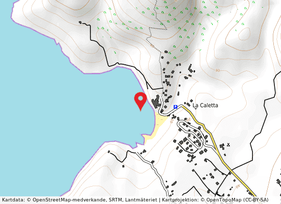 La caletta på kartan